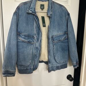 Wild Fable Blue Denim Jacket with Sherpa Lining